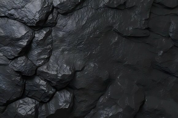 A Black Rock with Cracks: A Versatile Background for Creative Projects