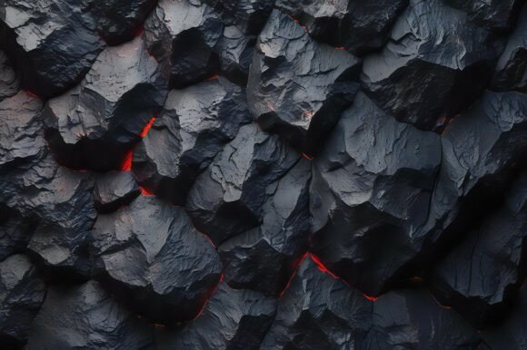 A Black Rock with Red Light