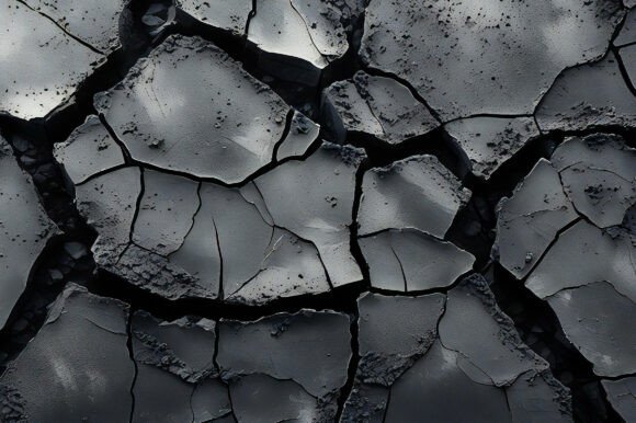 A Close Up of a Cracked Ground