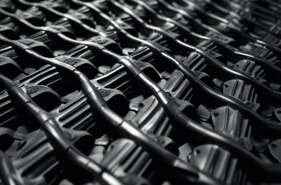 A Close Up of a Stack of Black and 💡