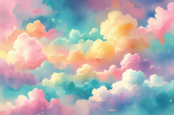 A Colorful Clouds in the Sky: A Vibrant Background for Creative Projects