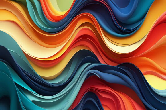 A Colorful Waves of Paper: A Versatile Background for Creative Projects