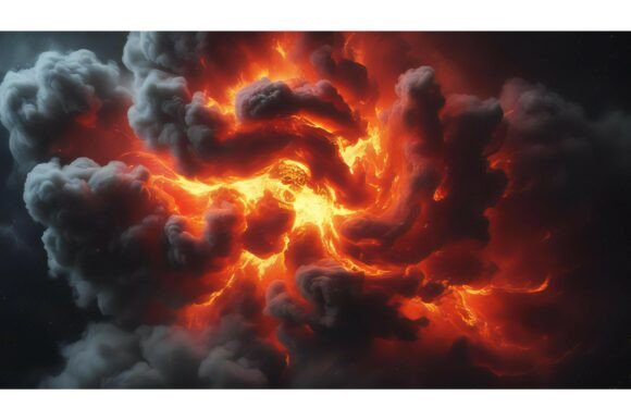 A Lava and Smoke in the Sky: A Creative Background for Diverse Projects