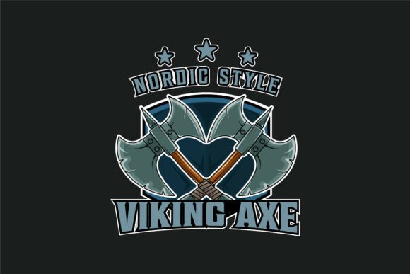 Cross Viking Ax Logo Vector Design