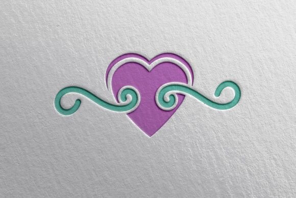 Decorative Swirl Heart Ornament Logo: A Touch of Elegance for Your Creative Projects