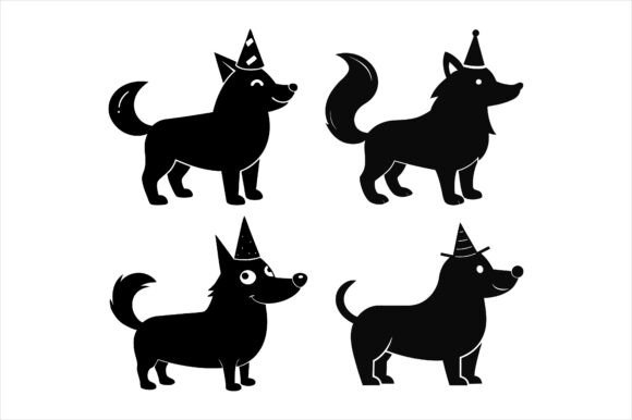 Dog Silhouette Vector Icon Bundle