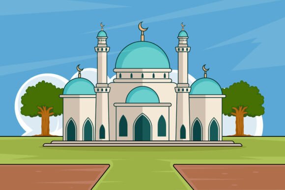 Exploring Mosque Building Landscaped Vector Design for Creative Projects