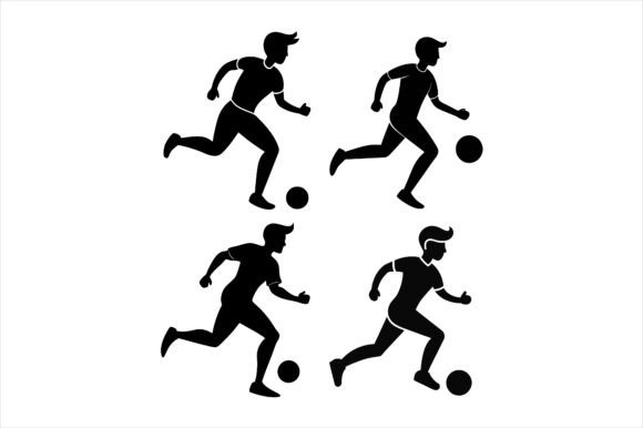 Footballer Silhouette Vector Icon Bund