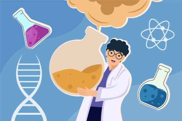 Man in White Coat Hugging the Laboratory