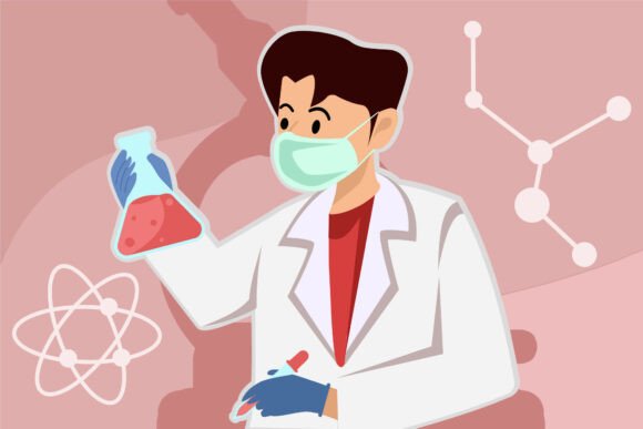 Man in White Coat Research Laboratory