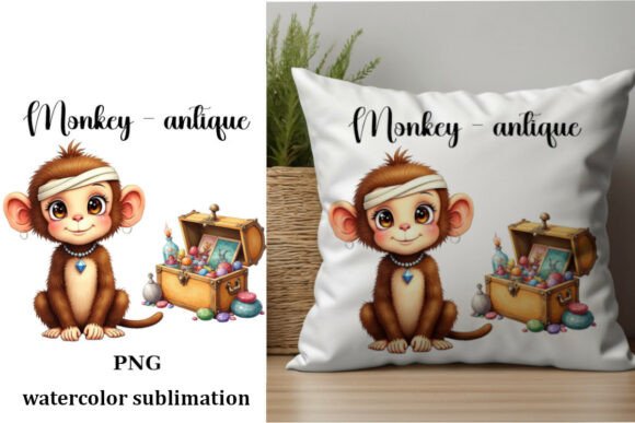 Monkey-Antique Watercolor Sublimation: A Versatile Creative Asset