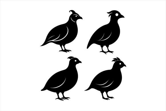 Quail Silhouette Vector Icon Bundle: A Versatile Design Resource