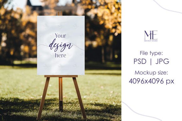 Welcome Sign Mockup, Easel White Sign: A Versatile Tool for Creative Professionals